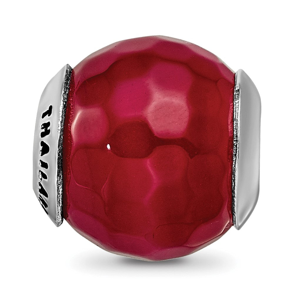 Sterlingsilber Reflections Fuchsia Cracked Achat mit Muschel Stein Perle
