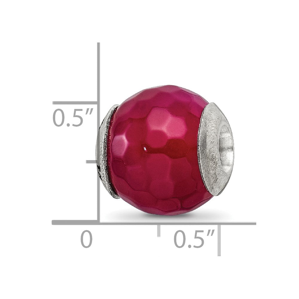 Sterlingsilber Reflections Fuchsia Cracked Achat mit Muschel Stein Perle