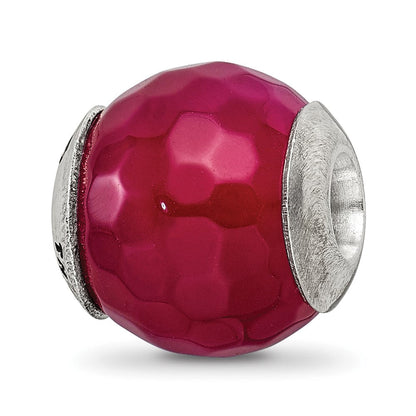 Sterlingsilber Reflections Fuchsia Cracked Achat mit Muschel Stein Perle