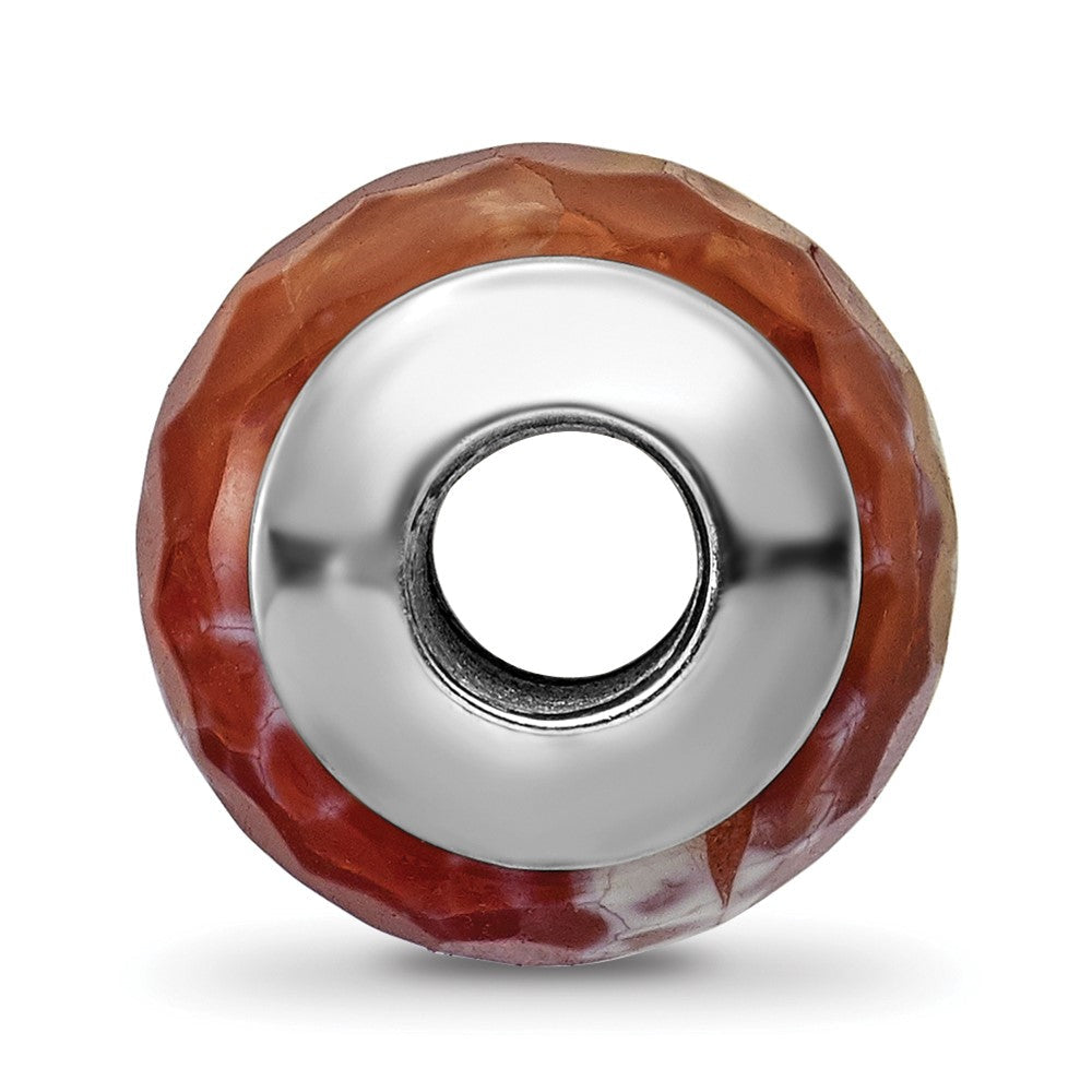 Sterlingsilber Reflections Rot Cracked Achat mit Muschel Stein Perle