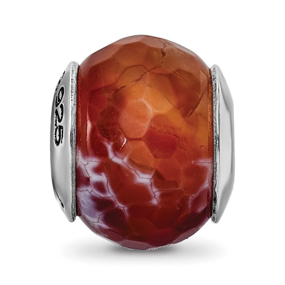 Sterlingsilber Reflections Rot Cracked Achat mit Muschel Stein Perle