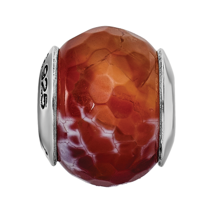 Sterlingsilber Reflections Rot Cracked Achat mit Muschel Stein Perle