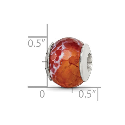 Sterlingsilber Reflections Rot Cracked Achat mit Muschel Stein Perle