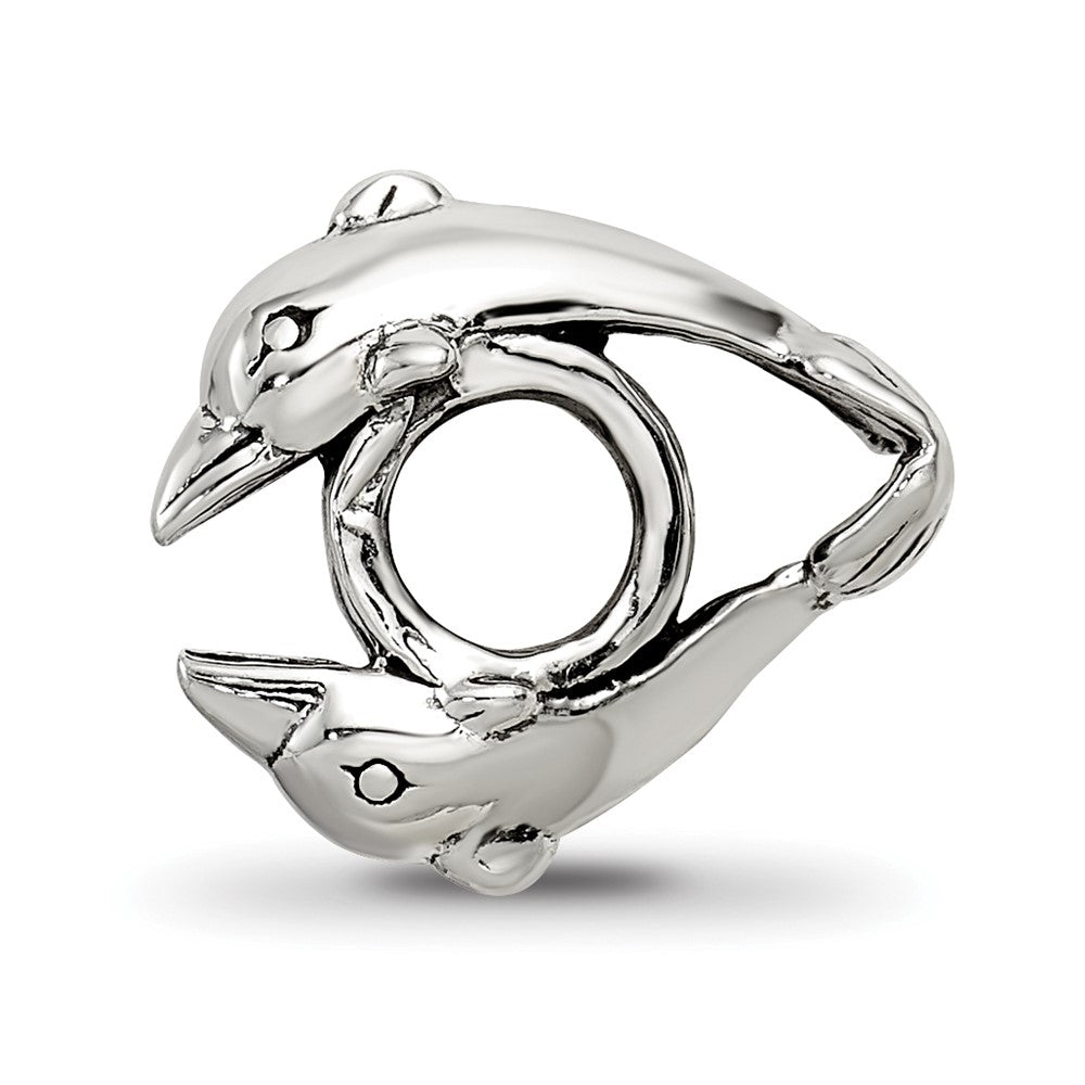 Sterlingsilber Reflections 2 Dolphins Perle