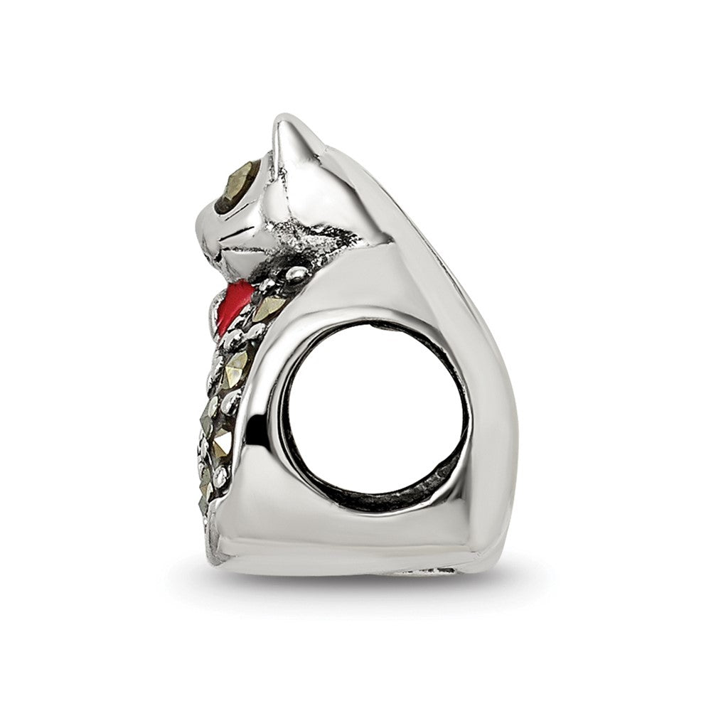 Sterlingsilber Reflections Markasit & Emailliert Katze Perle