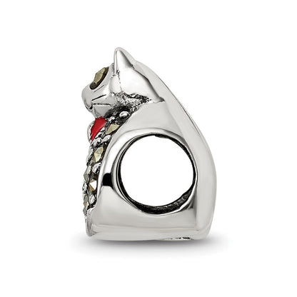 Sterlingsilber Reflections Markasit & Emailliert Katze Perle