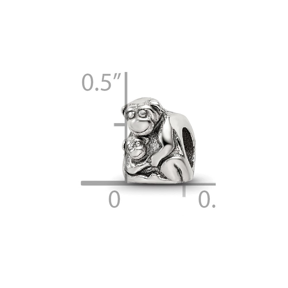 Sterlingsilber Reflections Mama & Baby Monkey Perle