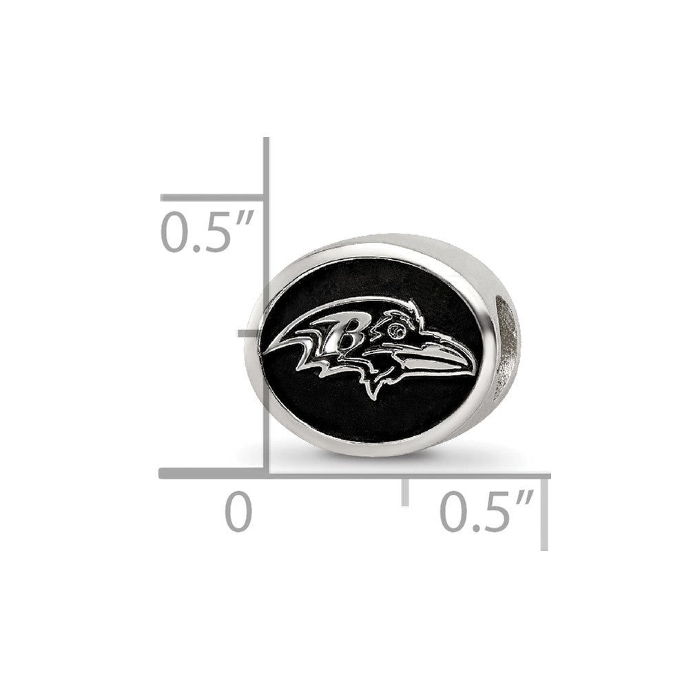 Sterlingsilber Logoart Emailliert Baltimore Ravens Nfl Perle