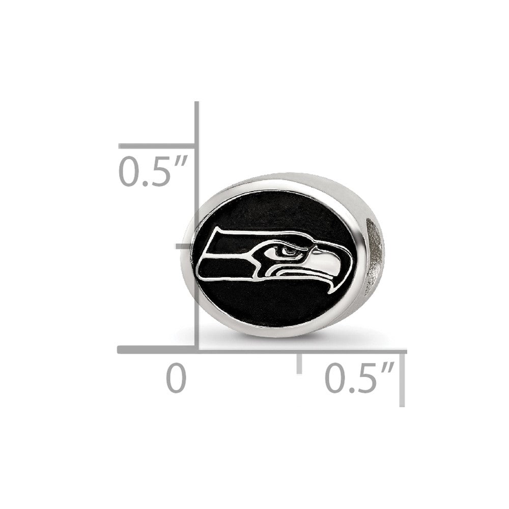Sterlingsilber Logoart Emailliert Seattle Seahawks Nfl Perle
