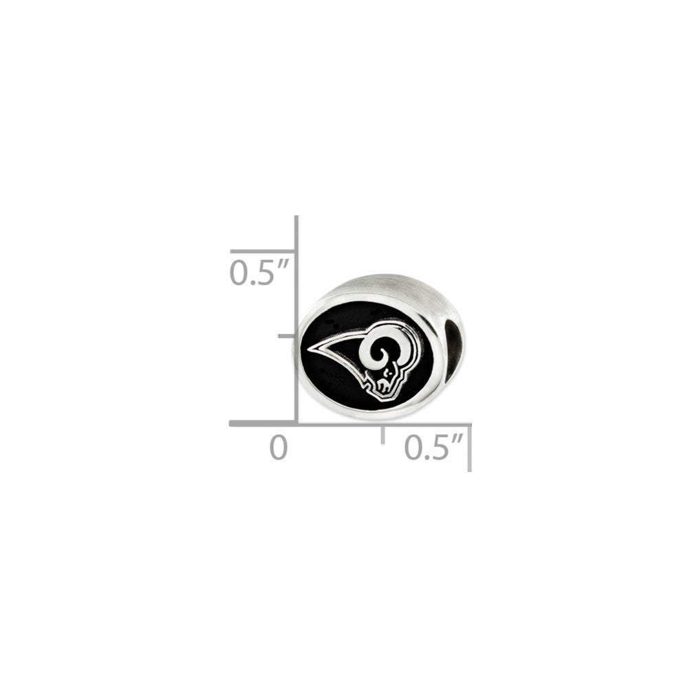 Sterlingsilber Emailliert St. Louis Rams Nfl Perle