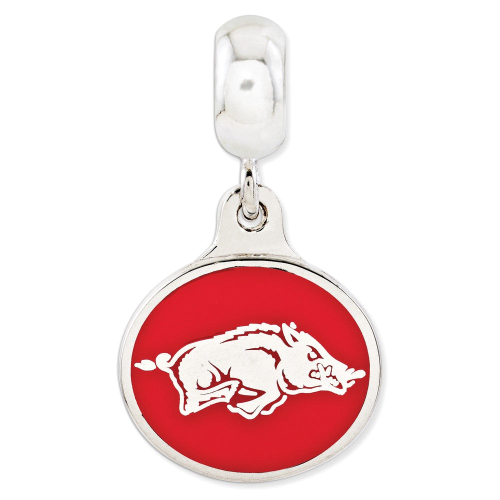 Sterlingsilber University Of Arkansas Collegiate Emailliert Hängend Perle