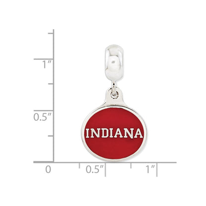 Sterlingsilber Indiana University Collegiate Emailliert Hängend Perle