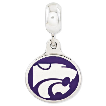 Sterlingsilber Kansas State University Collegiate Emailliert Hängend Perle