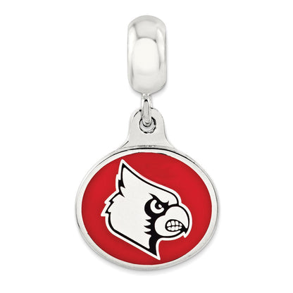 Sterlingsilber University Of Louisville Collegiate Emailliert Hängend Perle