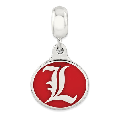Sterlingsilber University Of Louisville Collegiate Emailliert Hängend Perle