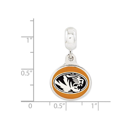 Sterlingsilber University Of Missouri Collegiate Emailliert Hängend Perle