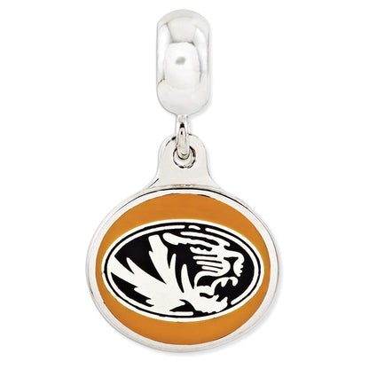 Sterlingsilber University Of Missouri Collegiate Emailliert Hängend Perle