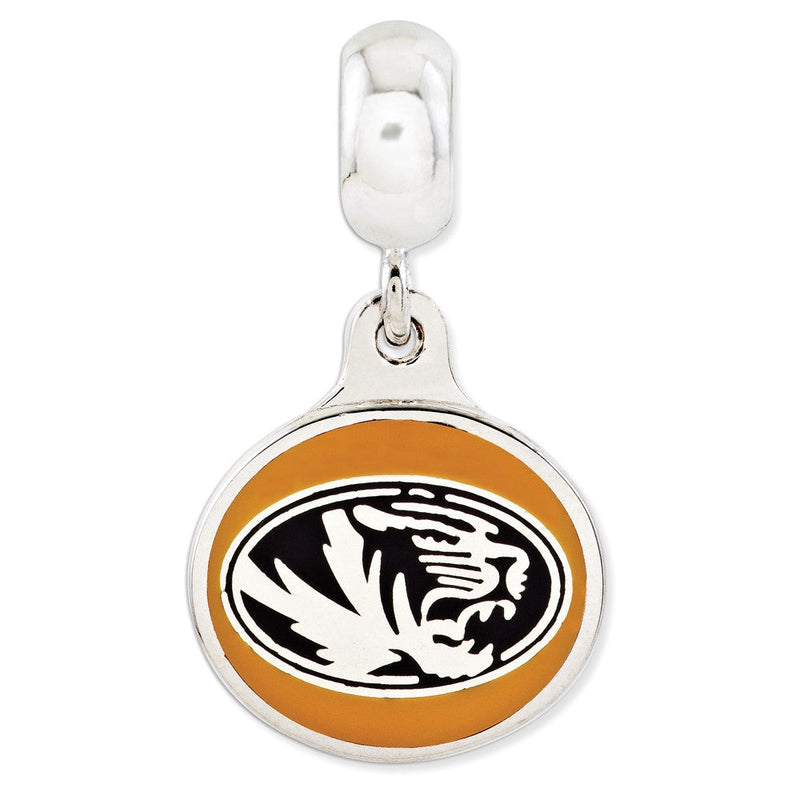 Sterlingsilber University Of Missouri Collegiate Emailliert Hängend Perle