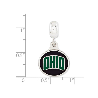 Sterlingsilber Ohio University Collegiate Emailliert Hängend Perle