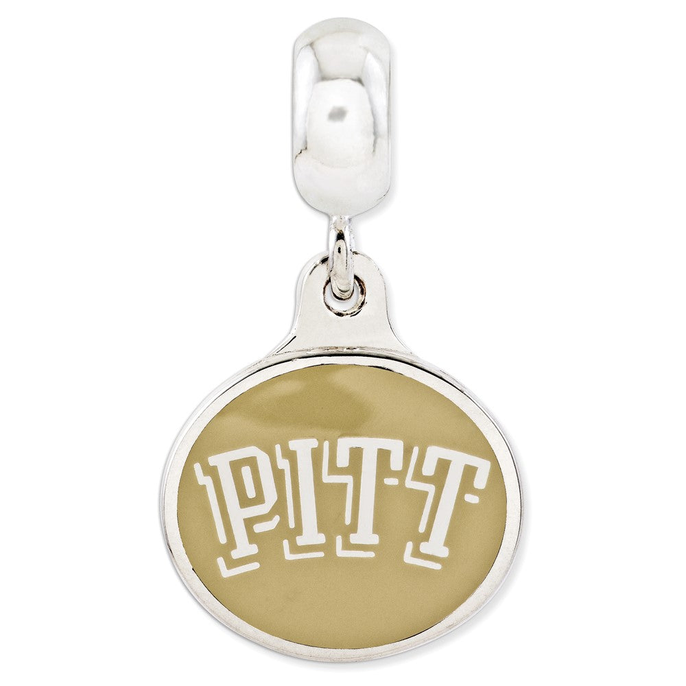 Sterlingsilber University Of Pittsburgh Collegiate Emailliert Hängend Perle
