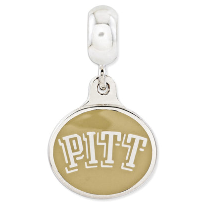 Sterlingsilber University Of Pittsburgh Collegiate Emailliert Hängend Perle