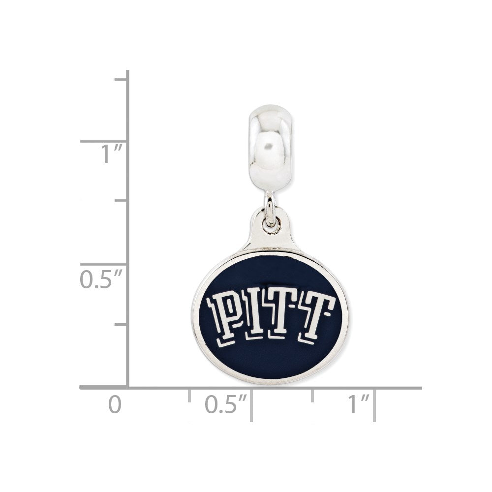 Sterlingsilber University Of Pittsburgh Collegiate Emailliert Hängend Perle