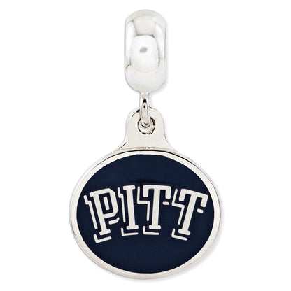 Sterlingsilber University Of Pittsburgh Collegiate Emailliert Hängend Perle