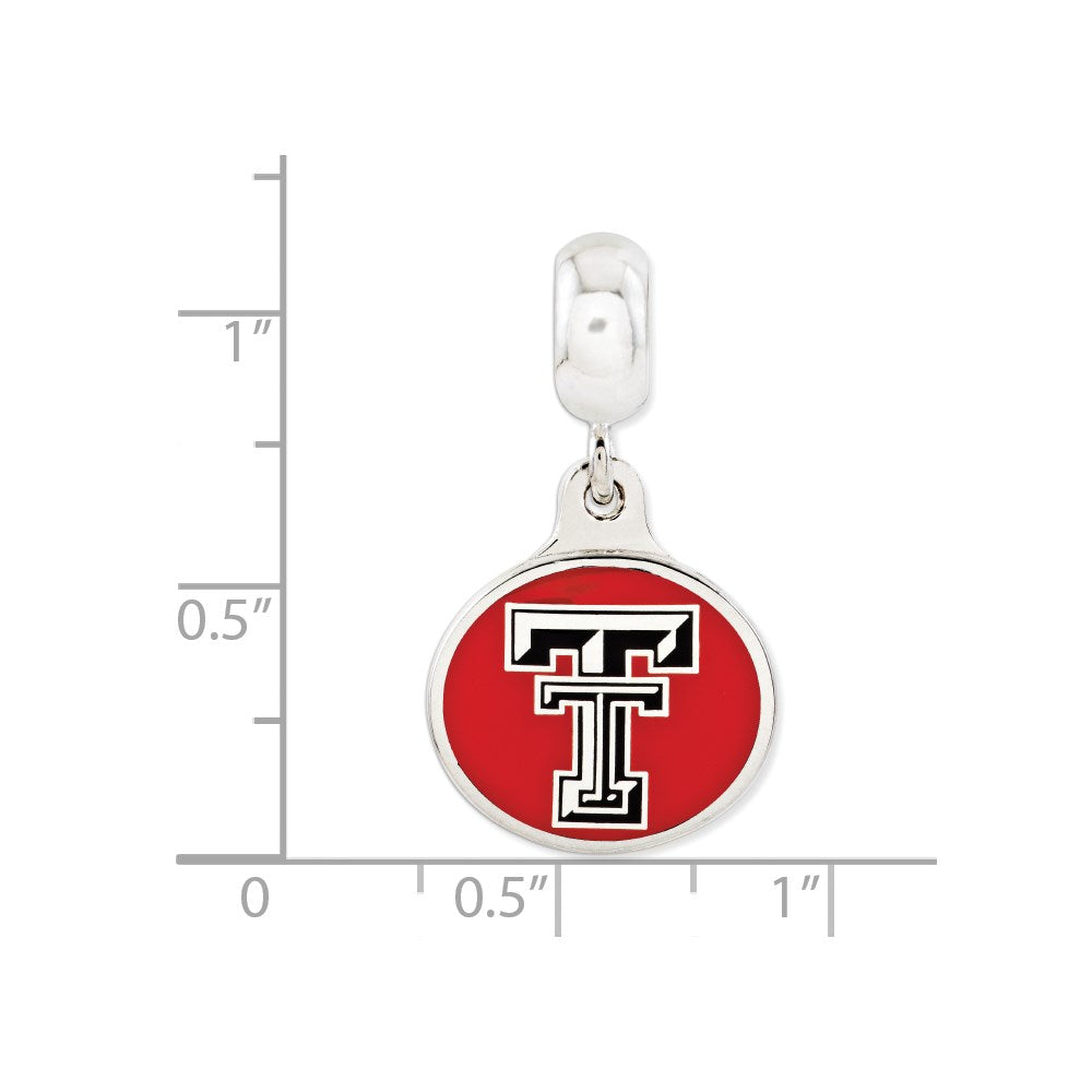 Sterlingsilber Texas Tech University Collegiate Emailliert Hängend Perle