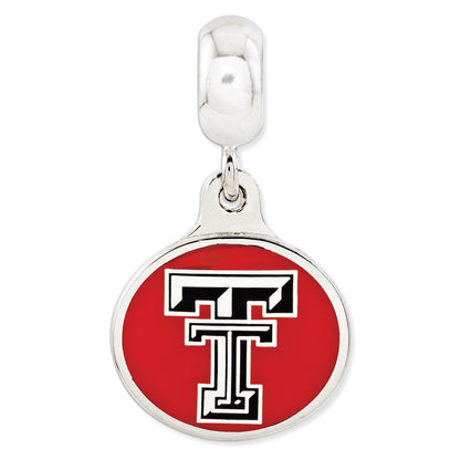 Sterlingsilber Texas Tech University Collegiate Emailliert Hängend Perle