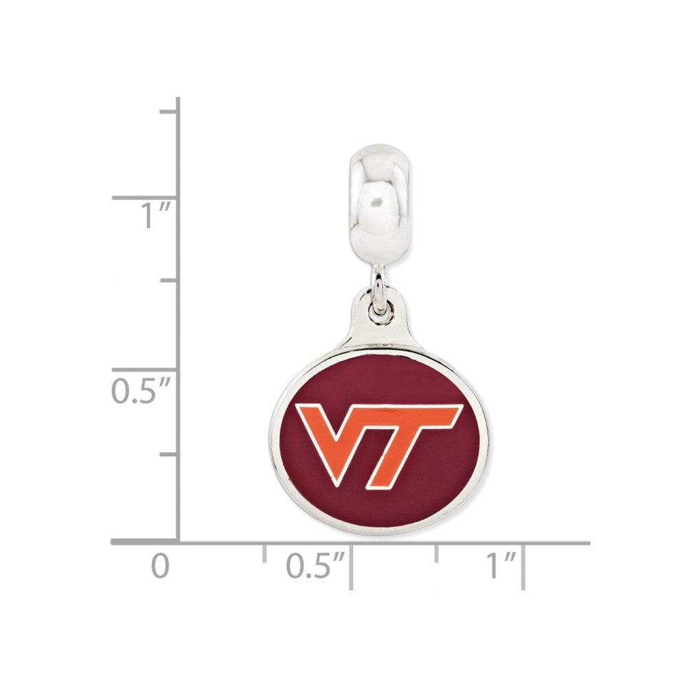 Sterlingsilber Virginia Tech Collegiate Emailliert Hängend Perle