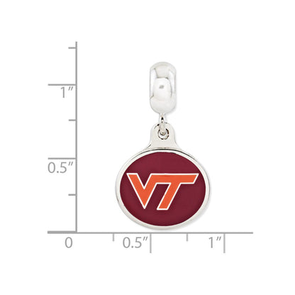 Sterlingsilber Virginia Tech Collegiate Emailliert Hängend Perle