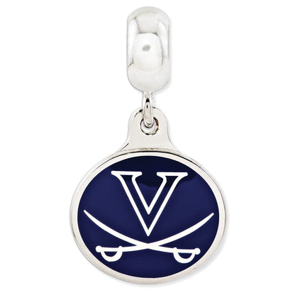 Sterlingsilber University Of Virginia Collegiate Emailliert Hängend Perle