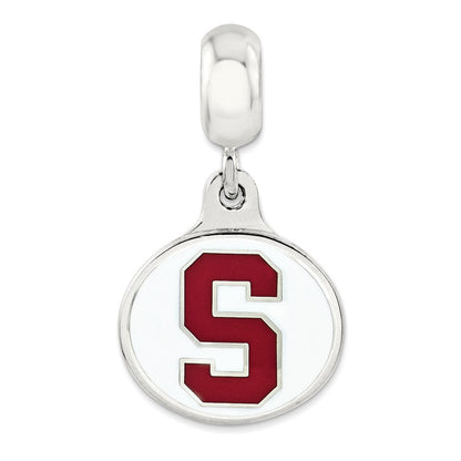 Sterlingsilber Stanford University Collegiate Emailliert Hängend Perle