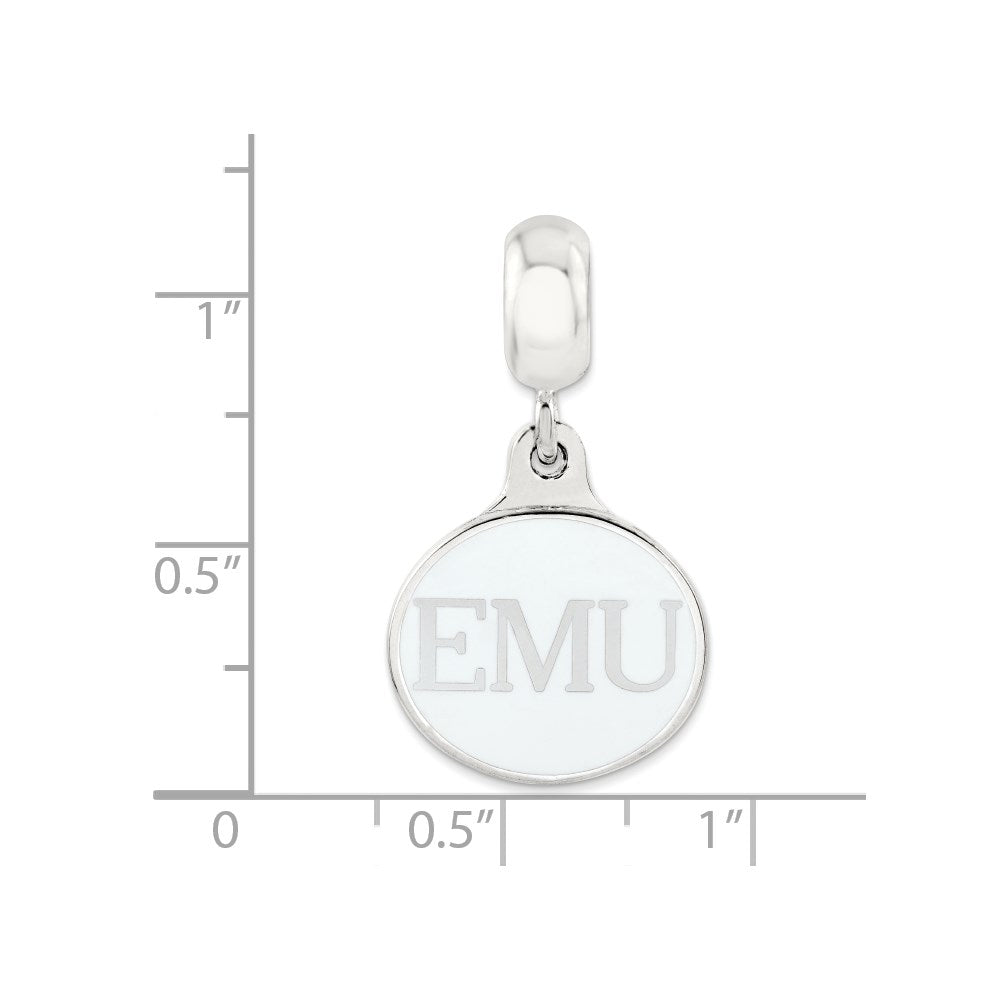 Sterlingsilber Eastern Michigan Collegiate Emailliert Hängend Perle