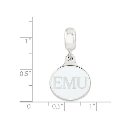 Sterlingsilber Eastern Michigan Collegiate Emailliert Hängend Perle