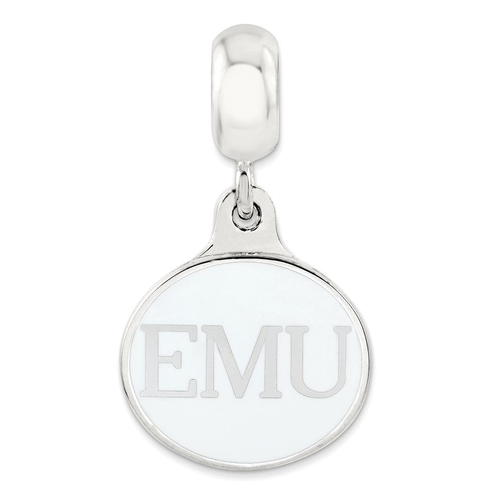 Sterlingsilber Eastern Michigan Collegiate Emailliert Hängend Perle