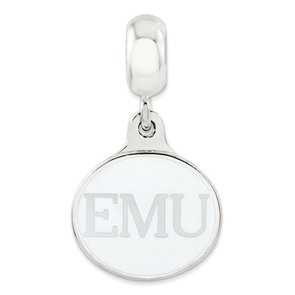 Sterlingsilber Eastern Michigan Collegiate Emailliert Hängend Perle