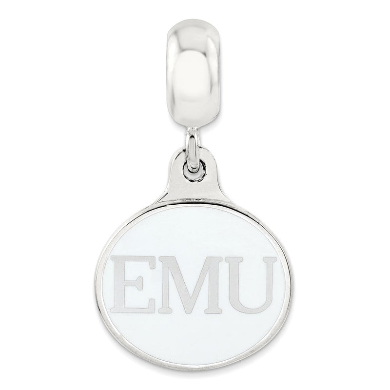 Sterlingsilber Eastern Michigan Collegiate Emailliert Hängend Perle