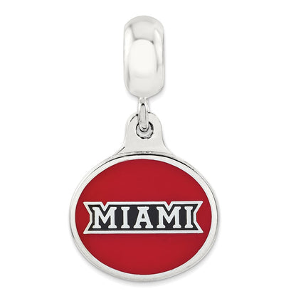 Sterlingsilber Miami Of Ohio University Collegiate Emailliert Hängend Perle