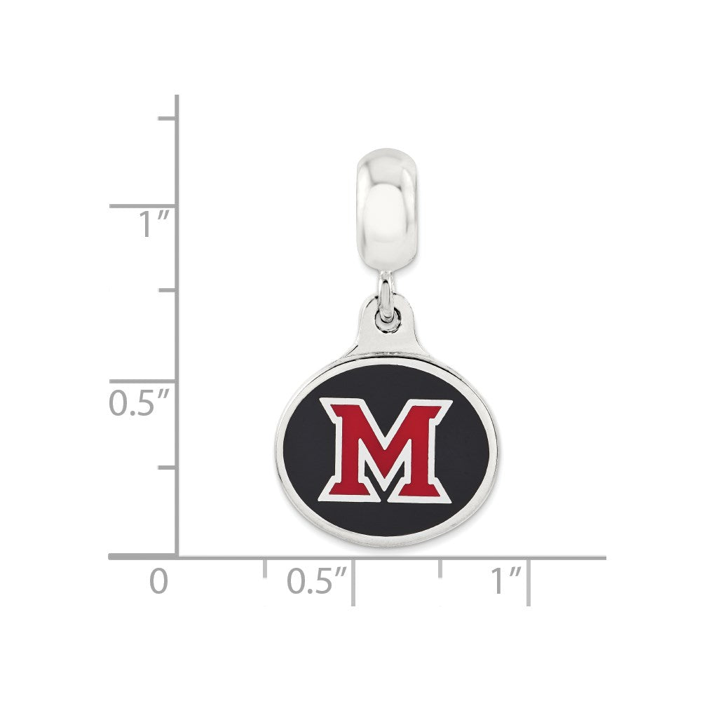 Sterlingsilber Miami Of Ohio University Collegiate Emailliert Hängend Perle