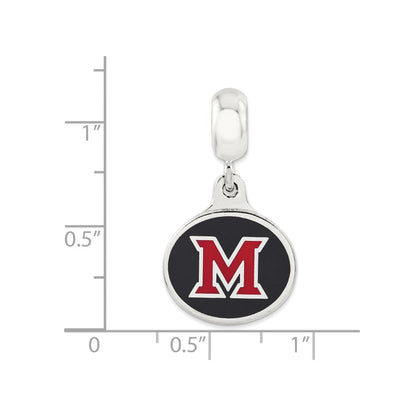 Sterlingsilber Miami Of Ohio University Collegiate Emailliert Hängend Perle