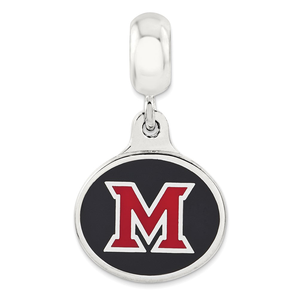 Sterlingsilber Miami Of Ohio University Collegiate Emailliert Hängend Perle