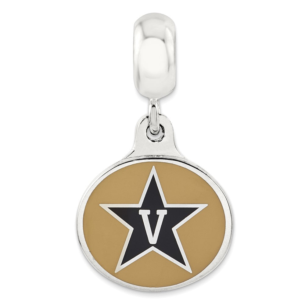 Sterlingsilber Vanderbilt University Collegiate Emailliert Hängend Perle