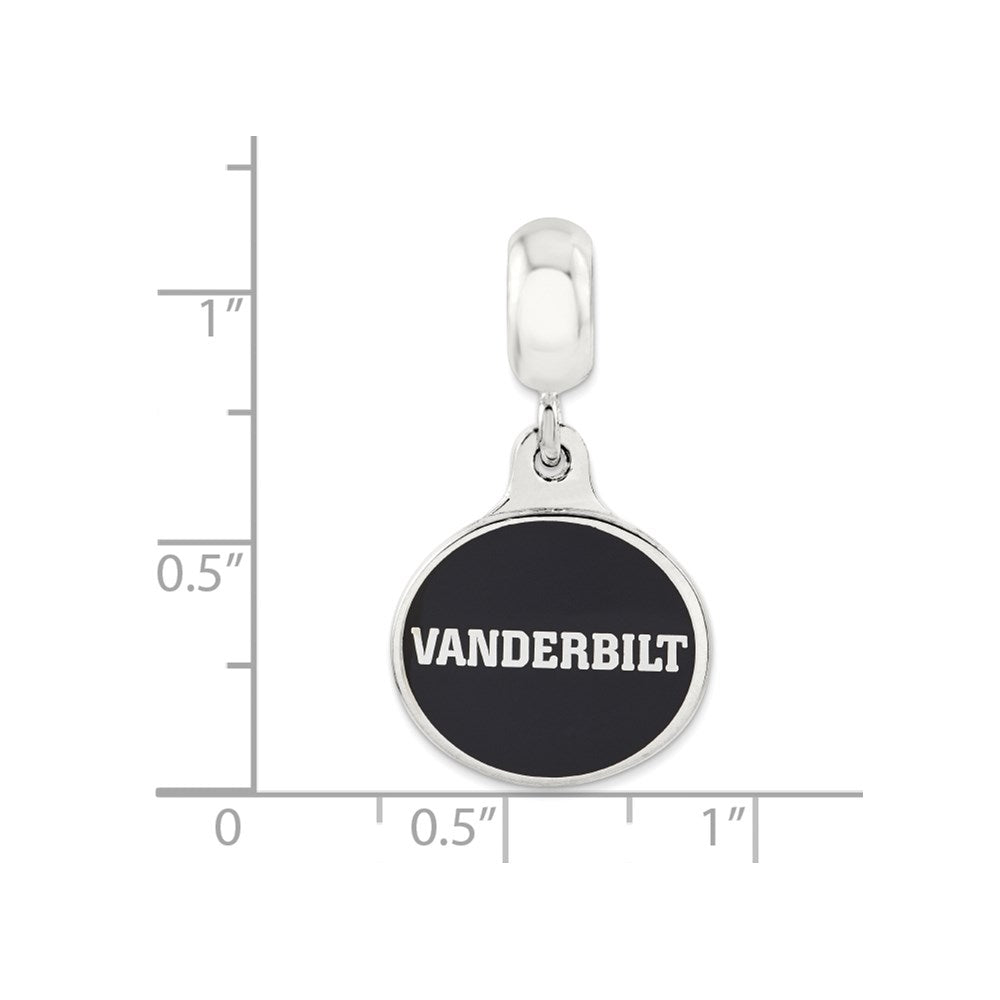 Sterlingsilber Vanderbilt University Collegiate Emailliert Hängend Perle