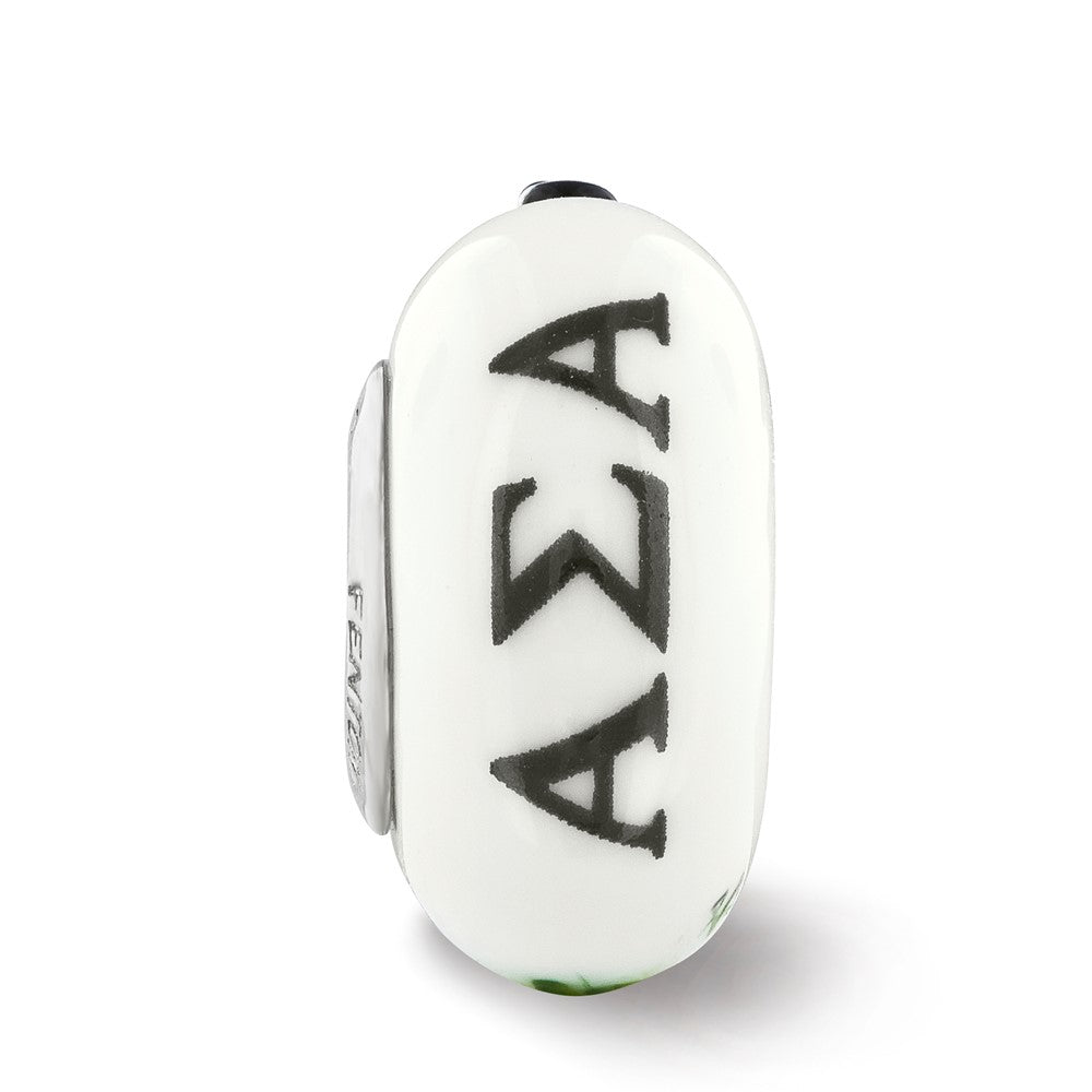 Sterlingsilber Ster.silver Reflections Hand Painted Alpha Sigma Fenton Glas Perle