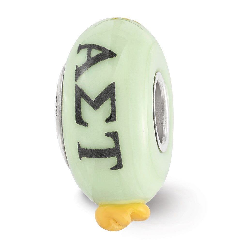 Sterlingsilber Ster.silver Reflections Hand Painted Alpha Sigma Tau Fenton Glas Perle