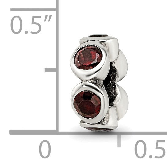 Sterlingsilber Reflections Rot Zirkonia Perle
