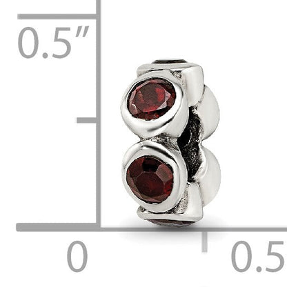 Sterlingsilber Reflections Rot Zirkonia Perle
