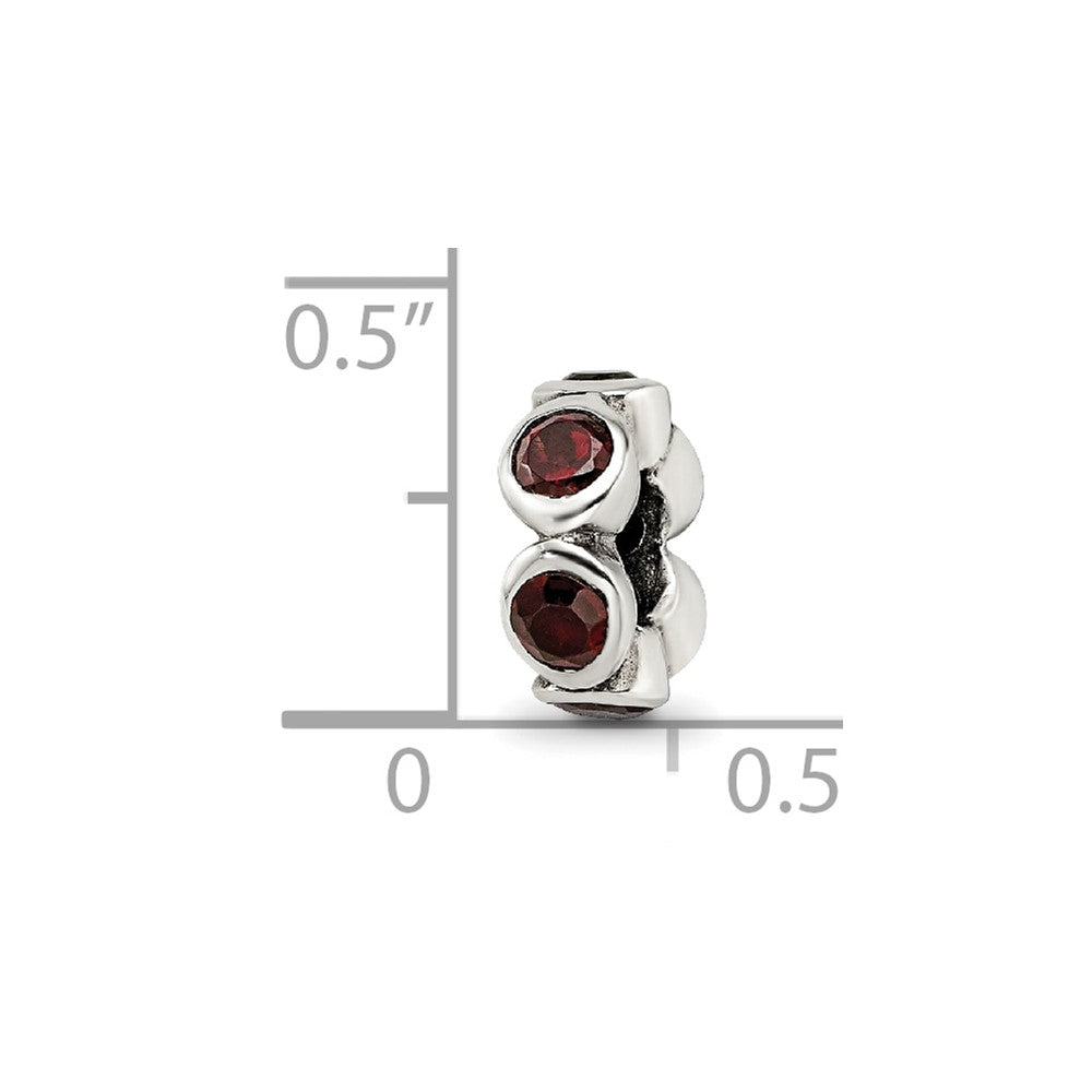 Sterlingsilber Reflections Rot Zirkonia Perle