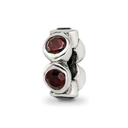 Sterlingsilber Reflections Rot Zirkonia Perle